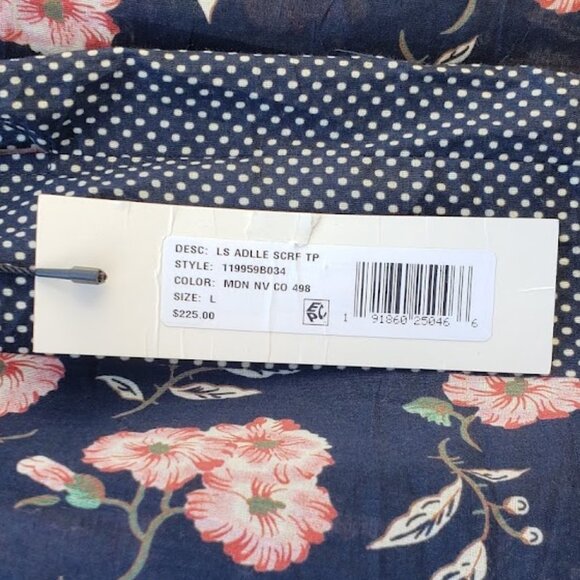 La Vie Rebecca Taylor 100% Cotton Adelle Floral Scarf Print Top - Picture 5 of 8